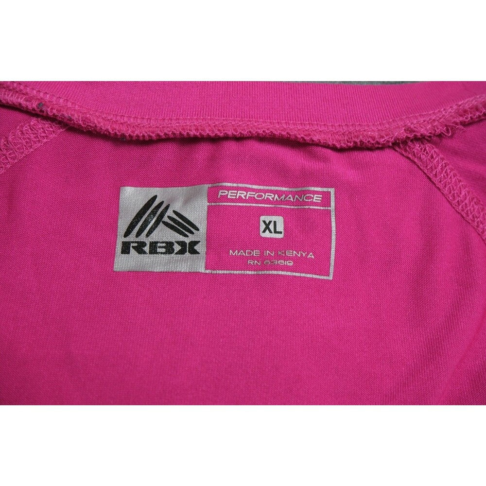 RBX Women's XL Performance Activewear Top Long Sleeve Pink Gray Raglan Wicking - Picture 4 of 7